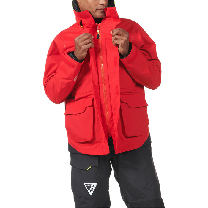 2024 Musto Hommes BR1 Channel Sailing Jacket & Trouser Combi Set 82399B - True Red / Black